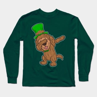 Irish Water Spaniel Dabbing Dog St Patricks Day Long Sleeve T-Shirt